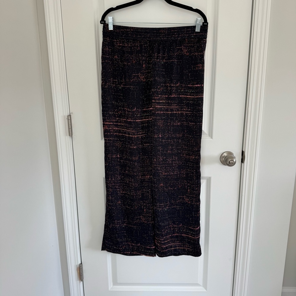 Chic Black and Orange Wide Leg Pants